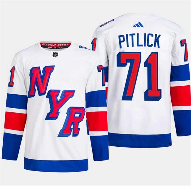 Men's New York Rangers #71 Tyler Pitlick White 2024 Stadium Series Stitched Jersey Dzhi